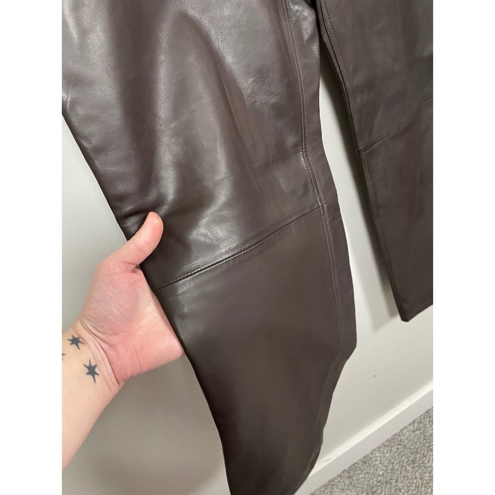 Sundance Bronwen Buttery Soft Leather Pants Plus Size 32 Classic Quiet Luxury - Picture 5 of 9